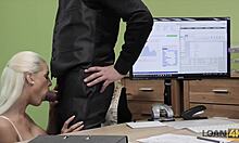 Agent interviews cute teen for cash fun