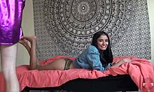 She Gives Me A Footjob While Scrolling Online