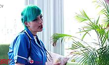 Blue Haired Nurse Takes Care Of Your Cock