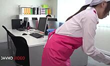 chihiro akino's hardcore blowjob skills impress her office lady friends with a creampie