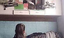 Petite asian babe does workout fitness training in shorts