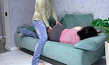 Stepmom's wide hips and big ass arouse stepson, they have intense sex