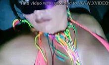 Brunette Latina Flashes Big Clit at Carnival Without Dick