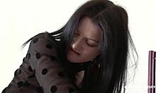 Alisa and Lea, all-natural brunettes, explore each other's wet pussies with tongues