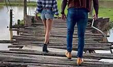 Negro BBC homemade fucks married hotwife on farm