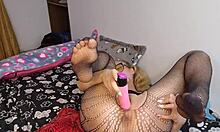 im fuckin my wet pussy hard with huge dildo cum with me