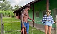 Negro BBC homemade fucks married hotwife on farm