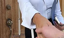 oh fuck, that novice real estate advisor bends over to fuck her client in the house for her first sale!