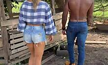 Negro BBC homemade fucks married hotwife on farm