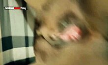 Amateur asian girl fucked and cummed on hairy pussy