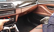 Big tittied teen 18+ does anal in the car with voyeur public action