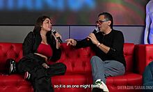 Sara Blonde Fucks Big Dick Fan On Live Tv In Front Of Cuckold Boyfriend