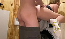 Cute girl gets her wet pussy pounded hard in the toilet with monster cock!