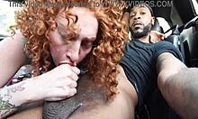 White girl sucking dick in front seat