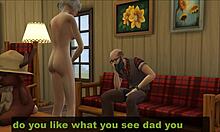 Sad dad gets birthday surprise from shy stepdaughter offering her tight pussy to cheer him up