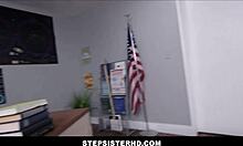 is this cute virgin stepsister ready for her big brother's cock in class?