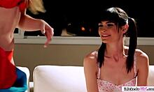 Teen girl facesits her best friend, then fingers her passionately.