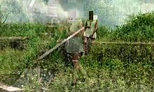 walking around public in white outfit flashing subtly