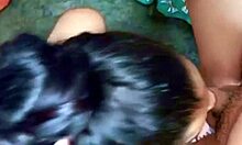 Two horny lesbians get facials from lucky latin guy in homemade threesome cumshot video