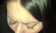 Teen deepthroats and gags on big swallow 😈💦