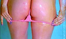 Hey, College Student Reveals Wet Thong During Shower Time!