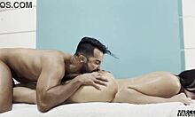 She gave me a delicious tantric massage then fucked me until my ass was full of cum