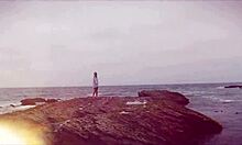 Cindy dollar strips out of her red dress and works her twat with a powerful vibe