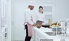 Private BBC Lover Cassie Fire Gets Facial After Anal Doggystyle With Big Black Cock In Kitchen