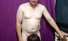 Domestic Kneels to Suck Boss's Cock, Then Intense Doggystyle Fuck