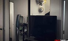 milf stepmom assists teen stepson with blowjob and handjob in taboo scenario