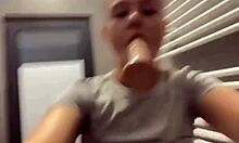 public blowjob with lots of saliva dripping down