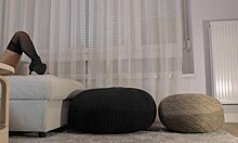 Brunette college girl for fashion shoot, lingerie turns fake photoshoot