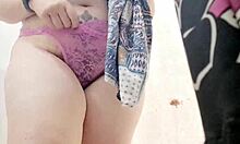 Is that wonderful italian stepmom's hairy pussy in the public store?