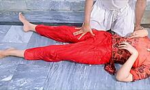 Desi cute bhabhi and devar distract me from homework with hot indoor water sex, won't let me study.