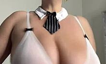 Milf wife craves two cocks with her huge natural tits