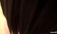 Petite japanese virgin sucks old guy in toilet!