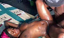 Hot ebony step sister sensually plays with her juicy pussy in homemade scene.