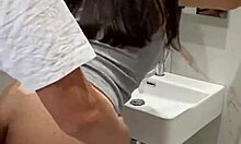 quick sex in the bathroom at a party while others dancing