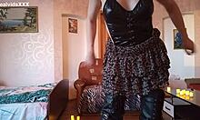 redhead housewife dares visitor to fuck her after clothes ripped striptease dancing