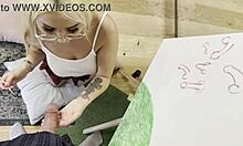 Petite College Art Student Teases Big Dick