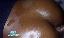 Close up rough anal fucking with creampie in bent over position