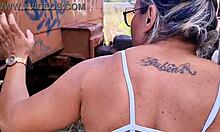 fucking tight ass outdoors with monster cock and big clit!