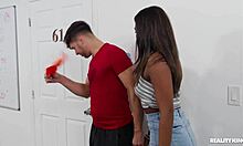 Sneaking around the dorm, feeling deep passion with reality kings.