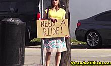 AMATEUR HITCHHIKING TEEN 18+ FUCKED ON THE CAR