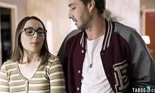 perv superstar fucks timid teen reporter aften opal with monster cock