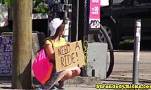 AMATEUR HITCHHIKING TEEN 18+ FUCKED ON THE CAR