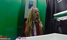 Teen Student Sucks Cock at Gloryhole