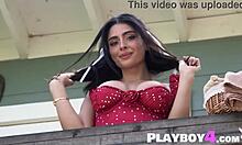 Stunning Huge Tits Latina Exposes Body After Striptease