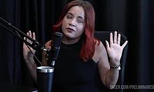 best moments of bruna ferrari in preliminares podcast with bia hot - part 3 on sheer red