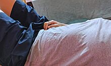 Asian Teen Rides Big Black Cock in Bedroom Creampie